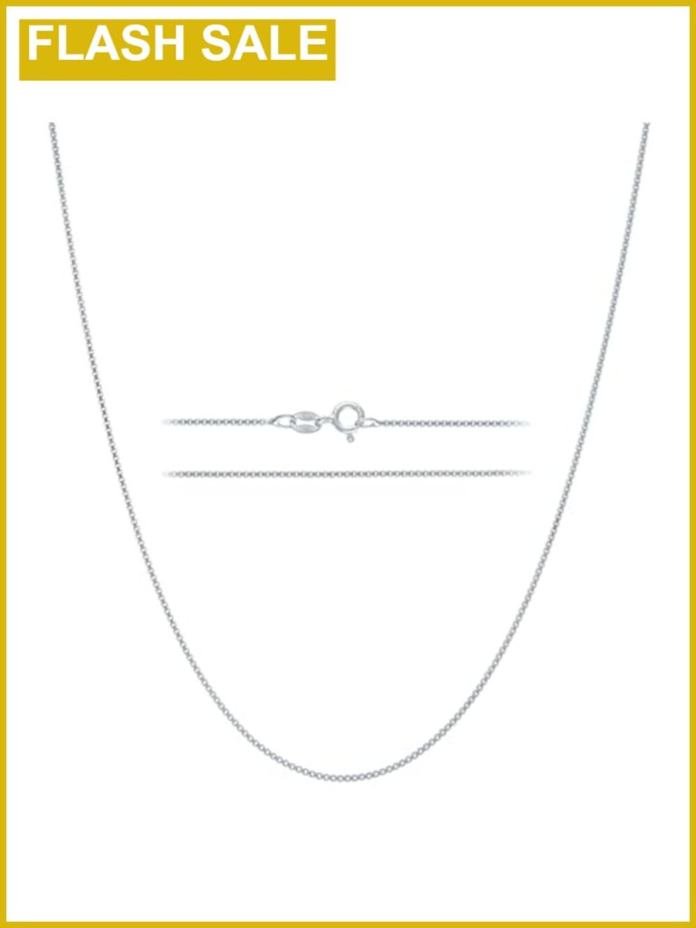 Sterling Silver Box Chain Necklace 1mm Diamond Cut Italian Made Women
